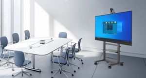 Supporto Mobile regolabile in altezza con impugnatura a spinta posteriore rimovibile Capacità di carico 200 lb per TV fino a 86 pollici capacità di carico 200 lb - Product Image 4