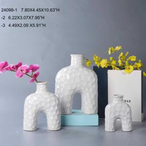 Ensemble de 3 vases à fleurs en crème beige mat, vase géométrique moderne fait à la main <span class=keywords><strong>pour</strong></span> la maison, le salon, le bureau - Product Image 2