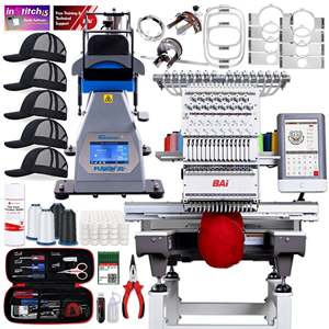 เครื่องปักผ้า 15 เข็ม รุ่น Factory Limited Discount MIRROR พร้อมชุดอุปกรณ์ Hotronix Cap Press และห่วงปักผ้า ปรับแต่งได้ รองรับ OEM - Product Image 1