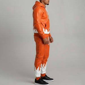 Ensemble de survêtement en cuir pour homme à prix avantageux, nouveau design, léger, impression de logo personnalisée, vêtements décontractés, survêtements en cuir pour homme - Product Image 3