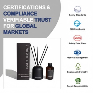 موزع قصب فاخر للسوائل العطرية خالٍ من الكحول 150 مل بشعار مخصص للفنادق - Product Image 3