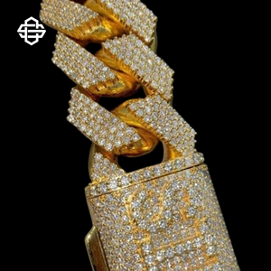 Hiphop Moissanite Glacé Cubain Lien Chaîne Collier Bling Or Rappeur Bijoux pour Hommes Personnalisé Streetwear Accessoire - Product Image 3