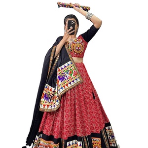 Gamthi ทำงาน lehenga choli navratri คอลเลกชันอินเดียแบบดั้งเดิมพิเศษสำหรับงานปาร์ตี้ - Product Image 1