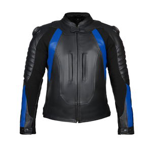 เสื้อแจ็คเก็ตขี่มอเตอร์ไซค์ หนังวัวแท้ สำหรับนักขี่มอเตอร์ไซค์สไตล์คาเฟ่เรเซอร์ พร้อมแผ่นป้องกัน CE - Product Image 2