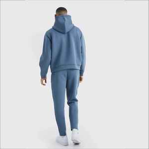 High Quality Customized Hooded Casual Solid Winter Men Tracksuit-100% Cotton Reversible Training & Jogging Wear - Product Image 3