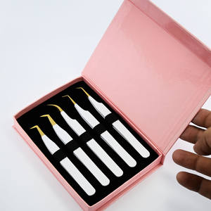 Best Seller Lash Tweezers Eyelash Extension 90-Degree Volume Professional Stainless Steel Curved Classic Tweezer - Product Image 1