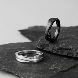 Jeulia Classic Crossover Couple <b>Ring</b> Set in Sterling <b>Silver</b> Fine Jewelry - Product Image 3