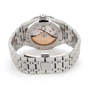 นาฬิกาควอตซ์โมอิสซาไนต์แบบสั่งทำพิเศษสไตล์ฮิปฮอปสุดหรู สายขนาด 20 มม. หน้าปัดกระจกประดับเพชรเต็มหน้าปัด - Product Image 6