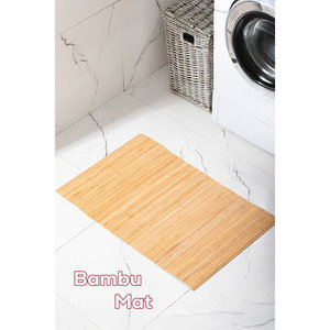Tapis de bain antidérapant en bambou 70x45 cm - Product Image 1