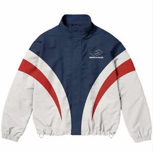 Traje de chándal de secado rápido de nailon con estilo personalizado, conjunto de chaqueta cortavientos con cremallera y pantalones de chándal, conjunto de chándal deportivo - Product Image 5