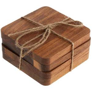 Natural Wooden Drink <b>Coasters</b> Set | Premium Solid Wood Coffee <b>Tea</b> <b>Coasters</b> | Reusable Eco Friendly Tabletop Protection - Product Image 5