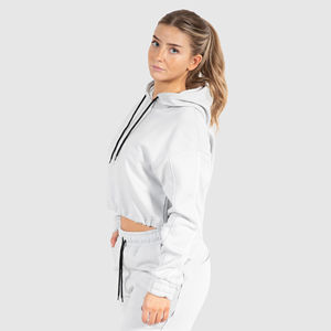 Sudadera con Capucha Corta de Algodón para Mujer, Diseño Personalizado OEM, Bordado 3D de Alta Calidad, Estilo Holgado, Forro Polar, para Invierno - Product Image 3