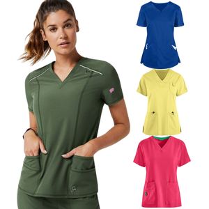 Vêtements d'hôpital pour femmes de qualité supérieure fabriqués en usine ensembles d'uniformes médicaux uniforme personnalisable chemise haute coupe confortable - Product Image 2