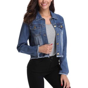 Vestes en denim teintes simples pour femmes légères/Vestes en denim à motif solide pour femmes à séchage rapide à vendre - Product Image 3