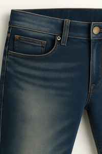 กางเกงยีนส์ผ้าฝ้ายเฮฟวี่เวทสำหรับผู้ชายกางเกงยีนส์ซักแบบยืดได้สำหรับใส่ลำลองป้ายได้ตามต้องการ - Product Image 6