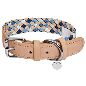 Collier pour chien en cuir avec boucle sécurisée, réglable et confortable, pour une utilisation en intérieur et en extérieur - Product Image 1