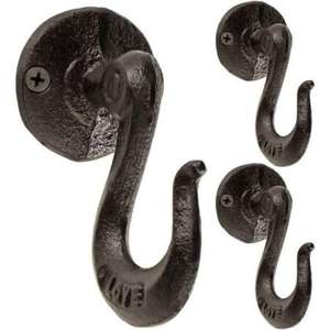 Decorative Cast Iron Keyholder Hooks Featuring Vintage Scrollwork & Perfect for Farmhouse Wall-mounted Storage - Product Image 3