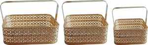 Venta caliente Cesta de almacenamiento de regalo de metal cuadrado Diseño fantástico Cesta de regalo de metal de color dorado de la India - Product Image 3