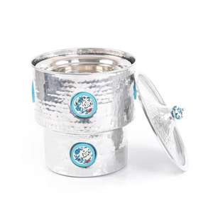 Top Quality Wooden Work Hotpot with Inner <b>Steel</b> Lid with Knob Casserole Premium Best <b>Pot</b> Use in Family Gathering at Sale Price - Product Image 2