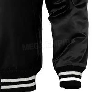 Chaqueta de bombardero de satén con capucha para hombre personalizada profesional cuello alto secado rápido transpirable nuevo diseño de moda de invierno logotipo frontal - Product Image 6