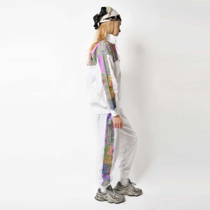 Unisex 80s Vintage White Cotton Tracksuit <b>Set</b> - Stylish Throwback Design with Retro Vibes, Ideal for Sports, and Everyday - Product Image 2