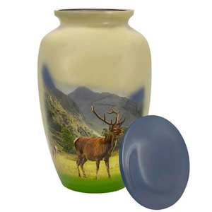 Urne funéraire Mountainside Deer Hommage Couronne et Photo Option Gravure personnalisée Taille adulte - Product Image 5