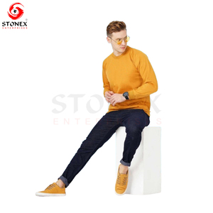 Sublimación personalizada Sudadera de lana para hombre Loose Fit Yellow Hoodie Pullover Wseatsuit Patrón Suéter Tejido Método de tejido - Product Image 2