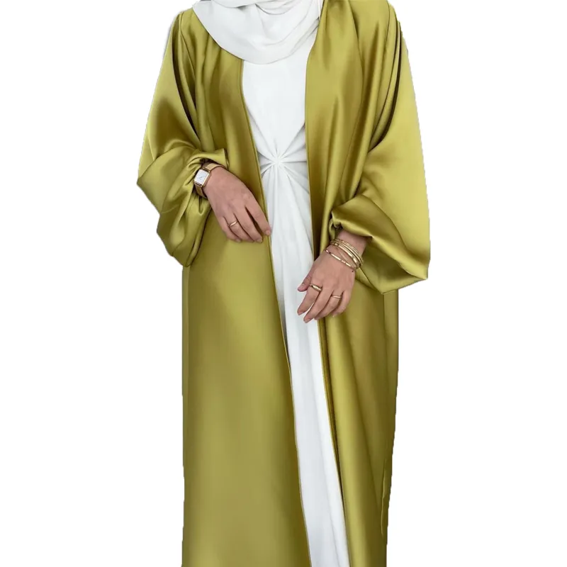 Long Sleeve abaya Kaftan Islamic Clothing Muslim Abaya factory price Stylish Turkish Abaya Viscose silky chiffon custom fabric