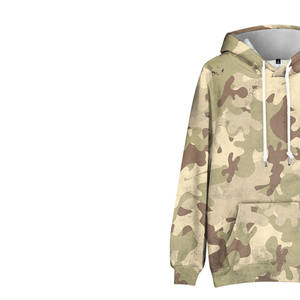 เสื้อฮู้ดดี้ทรงบ็อกซี่แบบสั่งทำพิเศษ ผ้าโพลีเอสเตอร์/คอตตอนเนื้อหนา สำหรับฤดูหนาว พิมพ์ลายดิจิทัล ลายพรางล่าสัตว์ สีขาวเขียว ลายคาโม่ สำหรับทุกเพศ - Product Image 2