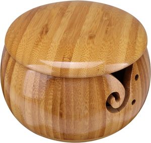 Yarn Bowl Mangowood Knitting Bowl <b>Wool</b> Storage Yarn Holder Crochet - Product Image 1