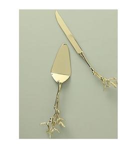 Ensemble couteau à gâteau de mariage et serveur haut de gamme en métal de qualité supérieure avec des détails antiques pour des célébrations intemporelles et gracieuses - Product Image 5