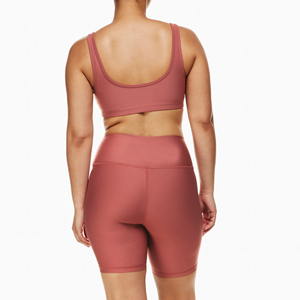 Qualité supérieure personnalisée femmes Gym Fitness ensembles respirant Spandex/Nylon vêtements de Yoga genou-longueur grande taille sport été - Product Image 3