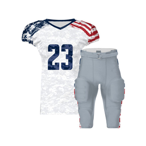 Uniforme de football américain de haute qualité 100% polyester pour hommes, nom d'équipe personnalisé, taille élastique, prix abordable - Product Image 6
