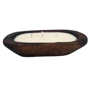 Bol à pâte en bois ovale à coupe CNC en gros avec cire pour la maison et les maisons décoratives Fêtes de pelouse Mariages Noël et Ramadan - Product Image 6