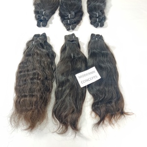 Cuticule brute alignée vierge non transformée couleur soyeuse naturelle faisceaux bouclés vague naturelle extensions de cheveux humains vietnamiens Temple - Product Image 4