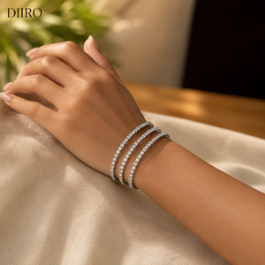 Classic 925 Sterling <b>Silver</b> <b>Bracelet</b> Round Brilliant Cut Diamond Unisex Moissanite Proposal Jewelry - Product Image 5