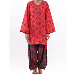 Red Lawn 2Pc Unstitched - ALP-2PS-LKS-2498 - Product Image 1