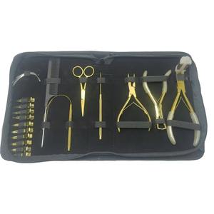 Kit d'outils professionnel pour extensions de cheveux avec aiguille, pince à perles, acier inoxydable, écologique - Product Image 1