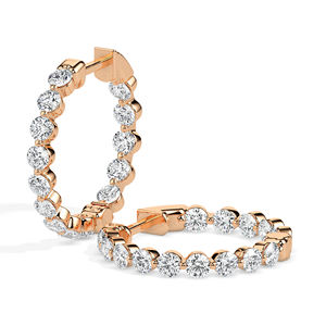 Pendientes de Aro con Diamantes Cultivados en Laboratorio de 1.00 CTW, Certificados por SGL, Oro Sólido de 14K, Corte Redondo, Par de Pendientes para Mujer - Product Image 4