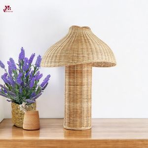 Meilleure vente lampe de table vintage en rotin osier moderne colonne de rotin naturel étude chambre à coucher dessin - Product Image 4