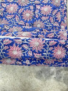 Handmade Cotton Ethnic Block Print <b>Quilted</b> <b>Throw</b> Knitted Technics Running Yard Loose Apparel Clothing for Dressmaking - Product Image 3