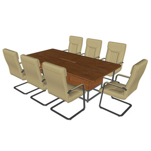 Modern Minimalist Rectangle <b>Office</b> Meeting <b>Table</b> 240x120cm with Rubberwood Legs BH68010 - Product Image 2