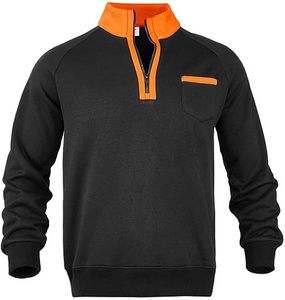 Ropa informal cómoda para hombre, sudadera con media cremallera, suave forro polar, jersey de invierno de algodón y poliéster, estampado personalizado, OEM, venta al por mayor - Product Image 1