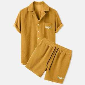 Chándal hasta la rodilla para hombre, camisa corta y de algodón, ropa deportiva informal cómoda y elegante, proveedor mayorista directo de fábrica OEM ODM - Product Image 5