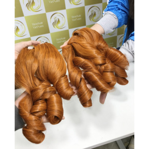 Best Selling Customizable Vietnamese Hair Extensions Fashional Ginger Orange Flat Weft <b>Toupee</b> Frontal Virgin Hair Custom Length - Product Image 5