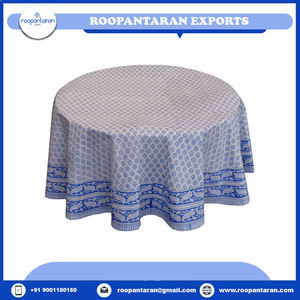 High Quality 100% Cotton Party <b>Tablecloth</b> Hand Block Printed Well Absorbing 20 Sheeting 180 Cms Woven Technique Wholesale - Product Image 2