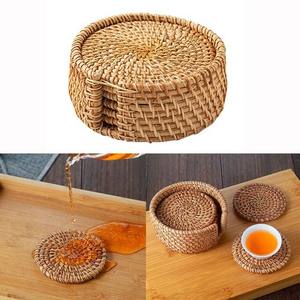 Wholesale Husk Straw Rattan Coasters and <b>Placemats</b> Sea Grass Woven Coasters Tablemats From Indian Manufacturer of Coasters - Product Image 2