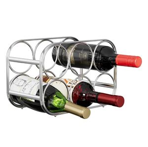Porte-bouteille de stockage de vin en acier créatif pour la cuisine décoration de la maison table à manger champagne vin présentoir support bar - Product Image 6