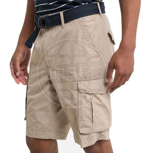 Marque privée Short cargo sportif pour homme 100% coton avec taille élastique et multi-poches de couleur unie à vendre - Product Image 6