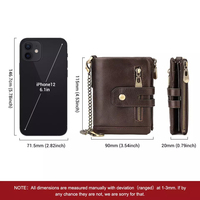 Porte-monnaie à pince à billets en cuir PU avec étui pour carte de crédit et d'identité pour hommes Portefeuille magique style rétro vintage unisexe